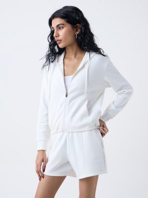 Studiofit White Textured Jacket