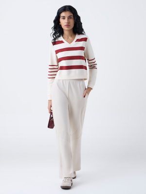 Studiofit Rust Striped Cotton-Blend T-Shirt