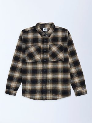 Y&F Kids Black Flannel Checks Design Cotton Shirt