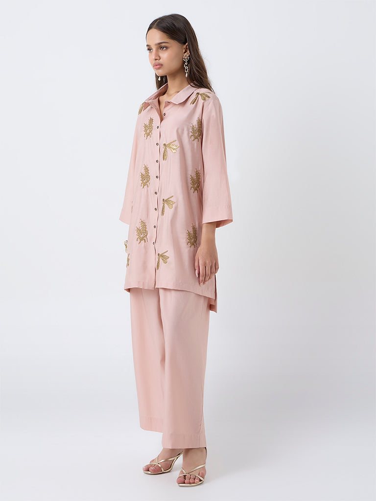 Vark Blush Pink Sequin Embellished Ethnic Set - Image 2