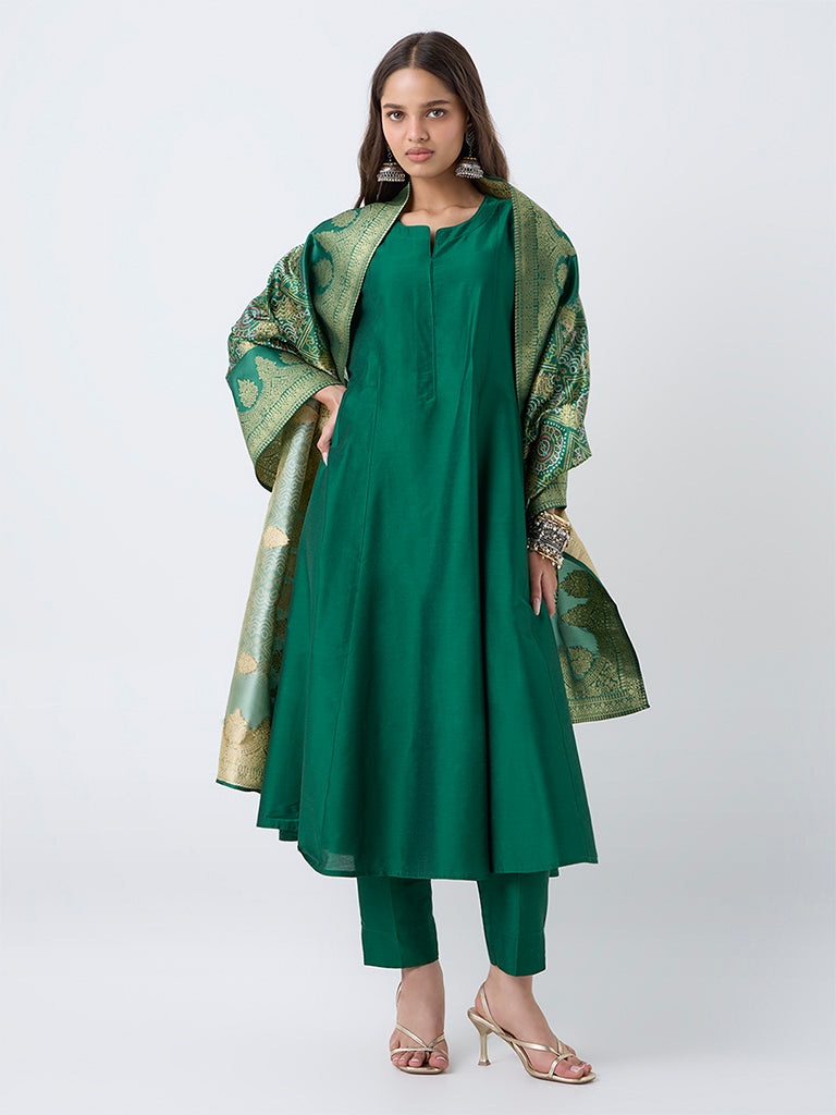 Vark Green Anarkali Ethnic Set - Image 2