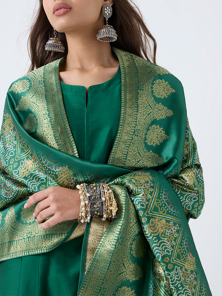 Vark Green Anarkali Ethnic Set - Image 3