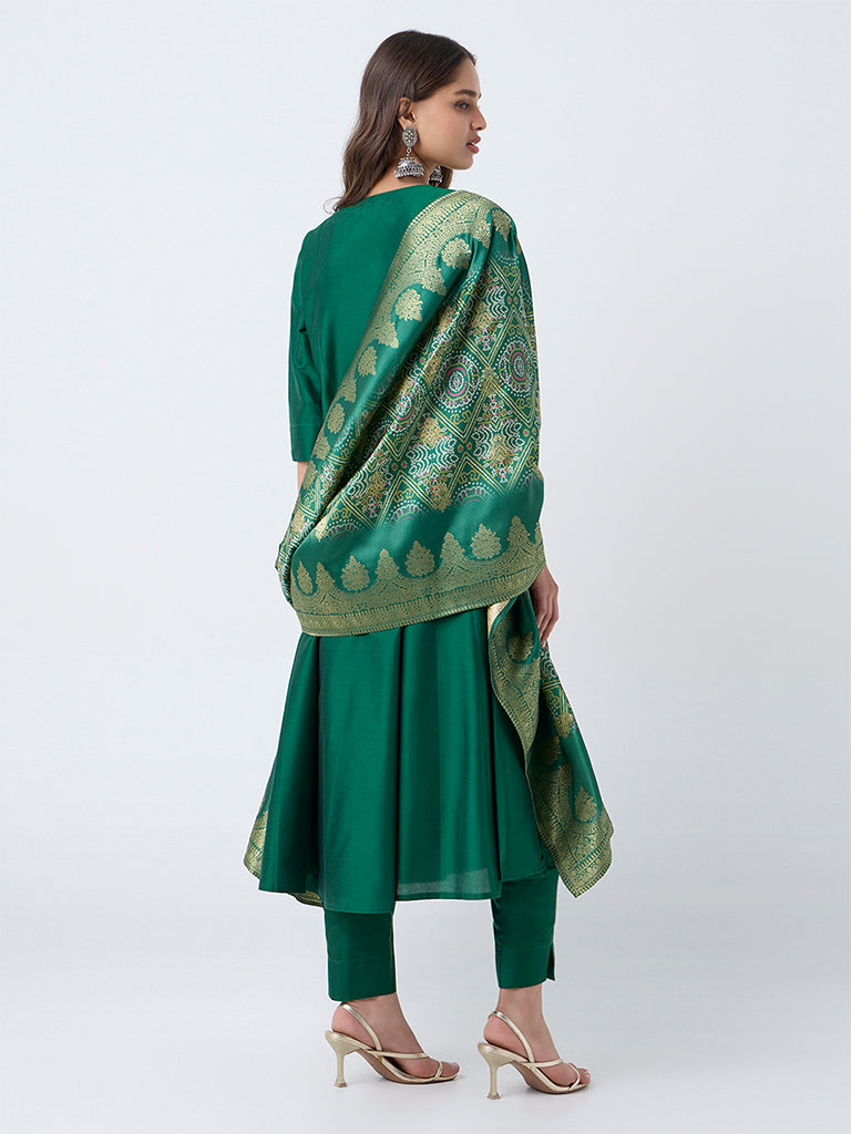 Vark Green Anarkali Ethnic Set - Image 4