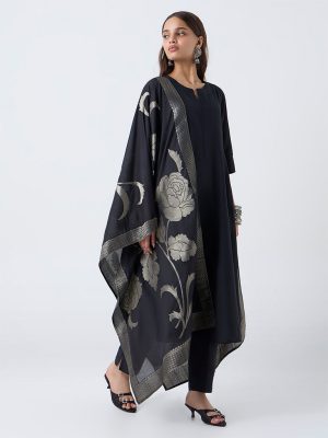 Vark Black Anarkali Ethnic Set