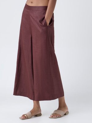 Zuba Wine Solid Palazzos