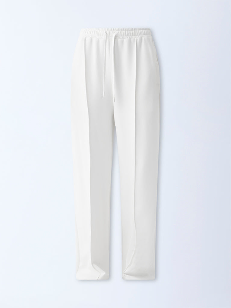 Studiofit Off-White Solid High-Rise Pants - Image 5