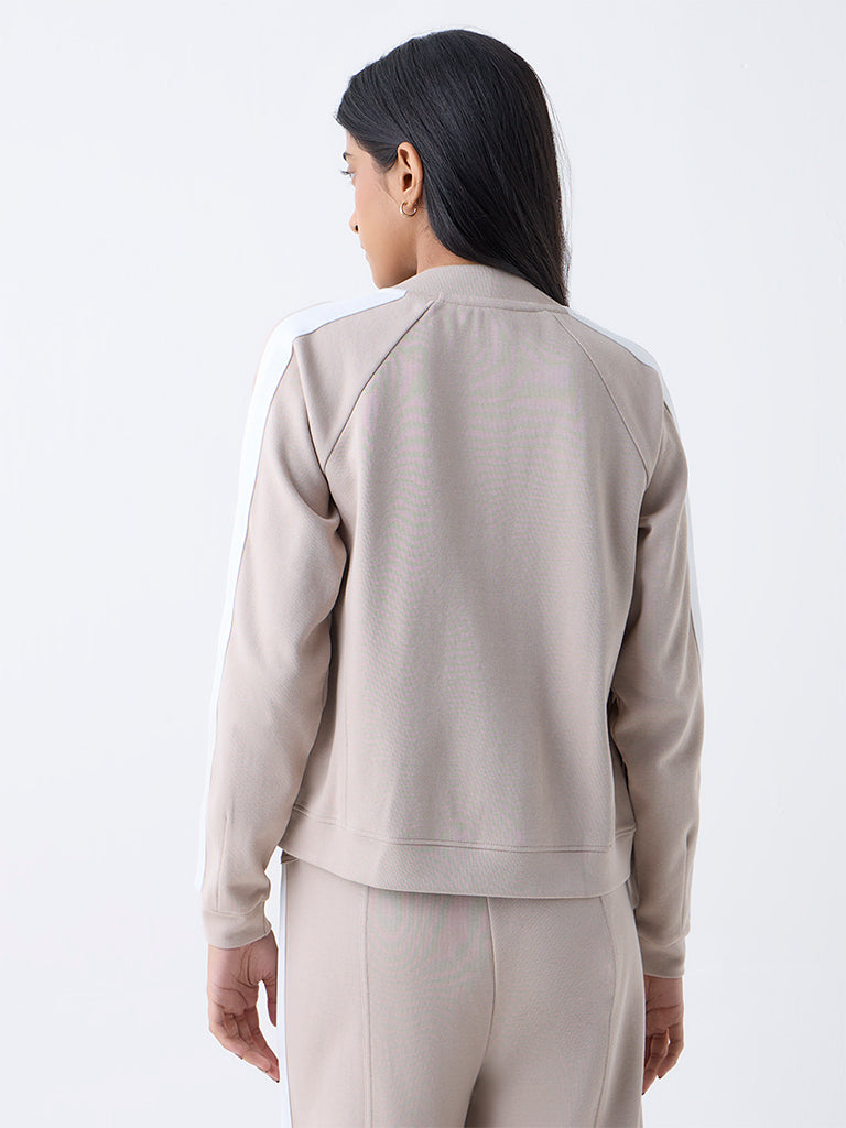 Studiofit Taupe Solid Jacket - Image 4