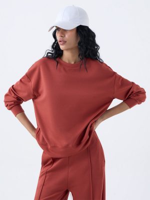 Studiofit Rust Solid Sweatshirt