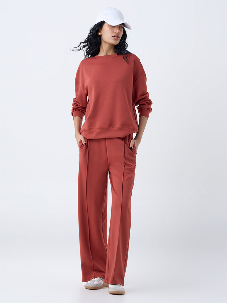 Studiofit Rust Solid Sweatshirt - Image 2