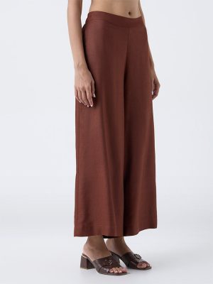 Zuba Brown Solid Palazzos