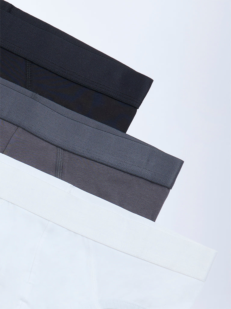 WES Lounge White Cotton Briefs - Pack of 3 - Image 2