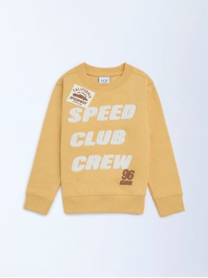 HOP Kids Yellow Typographic Cotton-Blend Sweatshirt