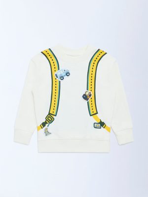 HOP Kids Off-White Printed Cotton-Blend Sweatshirt