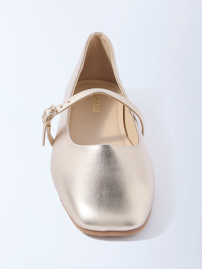 LUNA BLU Gold Solid Mary Jane Shoes - Exclusive - Image 3