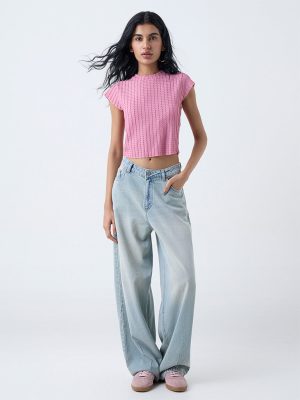 Nuon Dusty Pink Textured Top