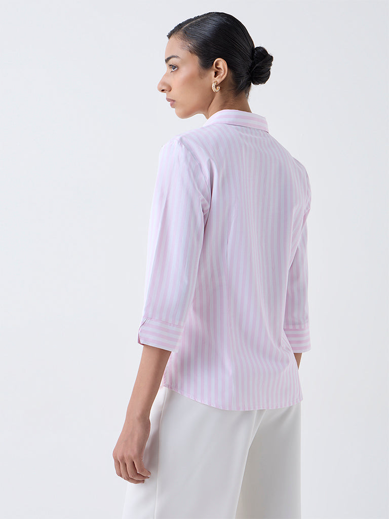 Wardrobe Pink Striped Shirt - Image 4