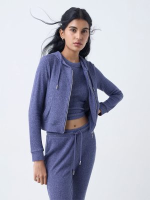 Superstar Dusty Blue Ribbed-Textured Jacket