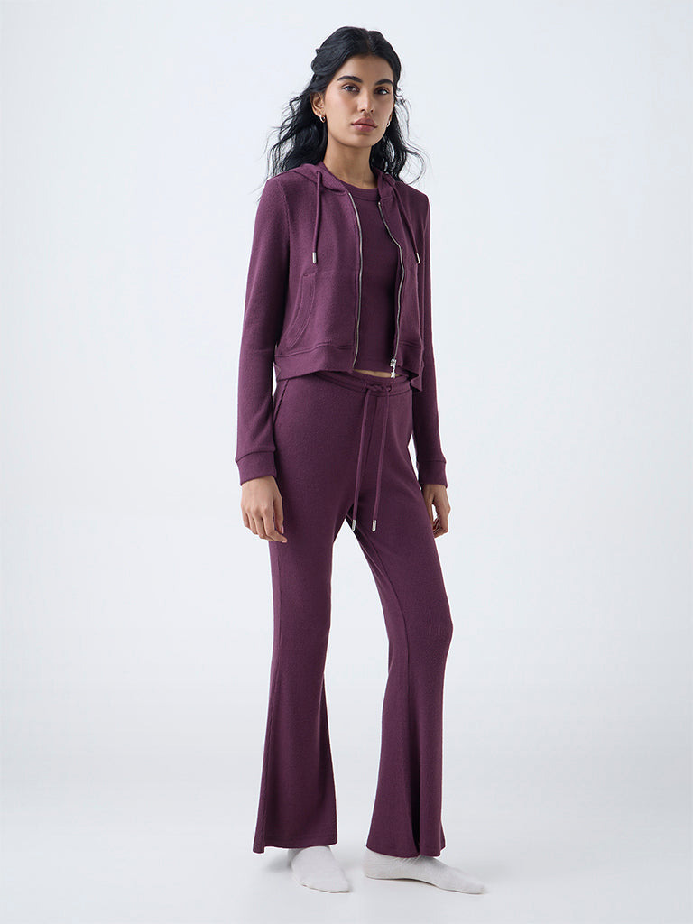 Superstar Burgundy Ribbed-Textured Jacket - Image 2