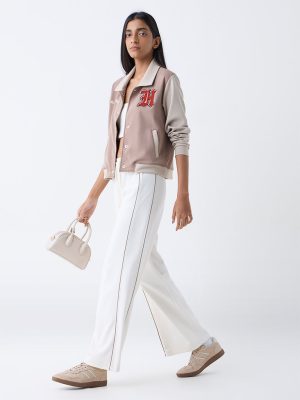 Studiofit Taupe Text Design Jacket