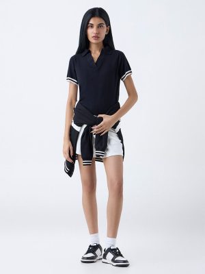 Studiofit Black Ribbed T-Shirt