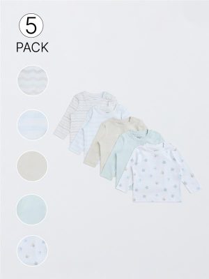 HOP Baby Multicolour Printed Cotton T-Shirts - Pack of 5