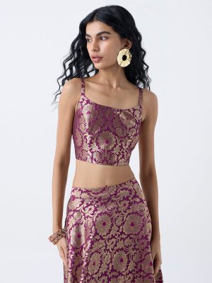 Vark Purple Floral Pattern Top