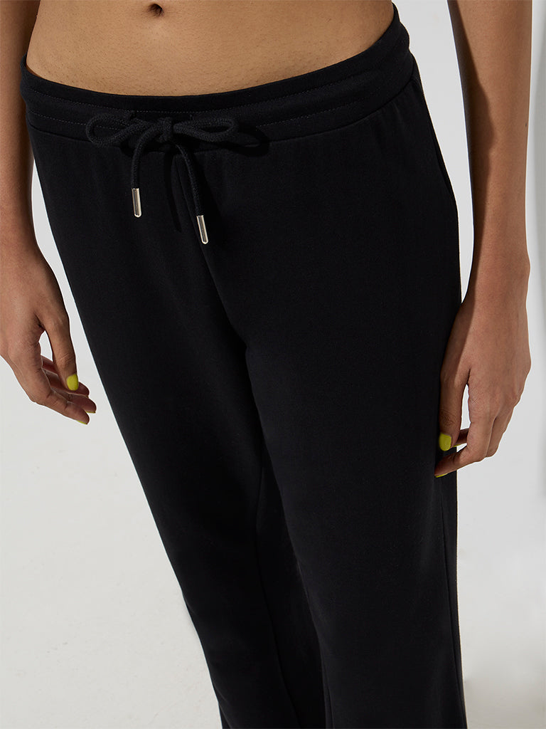 Superstar Black Bootcut High-Rise Cotton-Blend Pants - Image 3