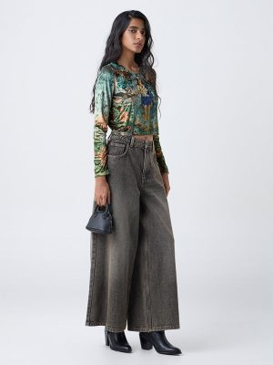 Nuon Multicolour Printed Velvet Top