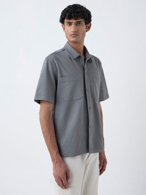 WES Casuals Dusty Green Relaxed-Fit Shirt