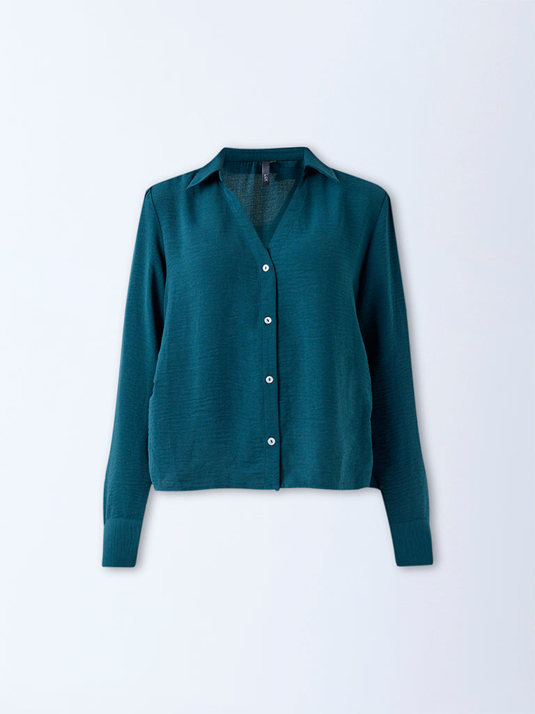 LOV Teal Textured Shirt - Image 5