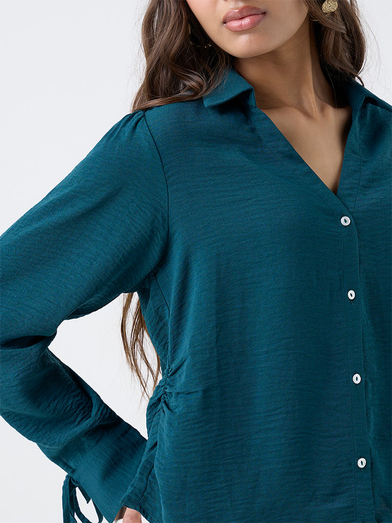 LOV Teal Textured Shirt - Image 3