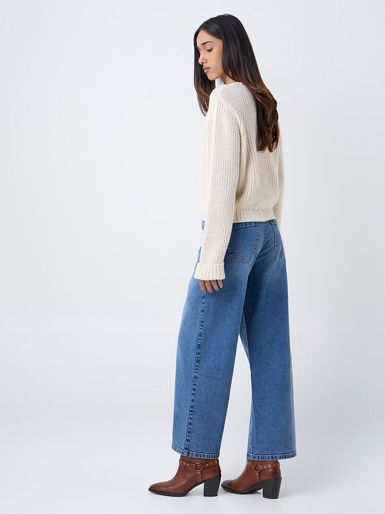 LOV Light Blue Relaxed-Fit High-Rise Jeans with Belt - Image 4