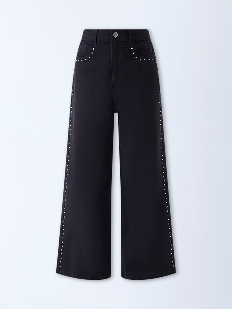 LOV Black Embellished Relaxed-Fit High-Rise Jeans - Image 5
