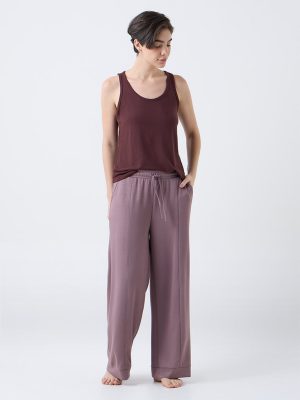 Wunderlove Dark Brown Solid Vest Top