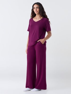 Wunderlove Plum Solid T-Shirt