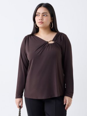Gia Dark Brown Hardware-Detailed Top