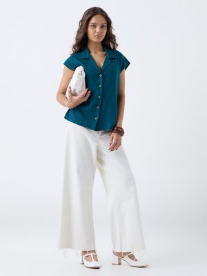 LOV Teal Solid Shirt