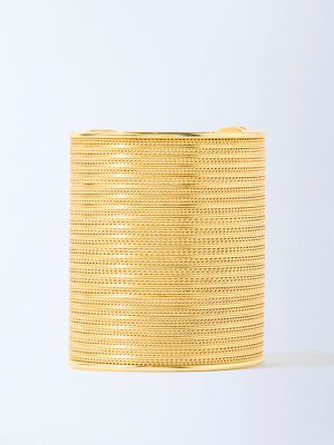 Westside Accessories Gold Textured Open Cuff Bracelet