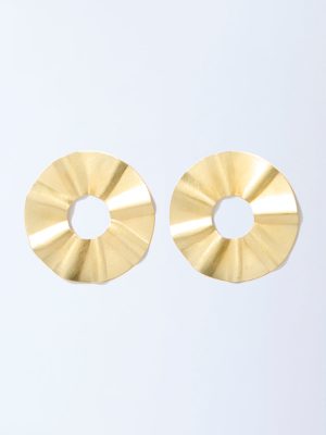 Westside Accessories Gold Scrunched Statement Earrings