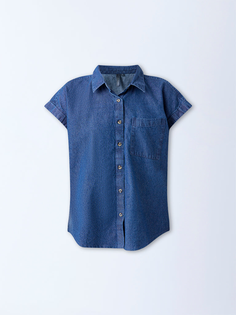 LOV Dark Blue Denim Shirt - Image 5