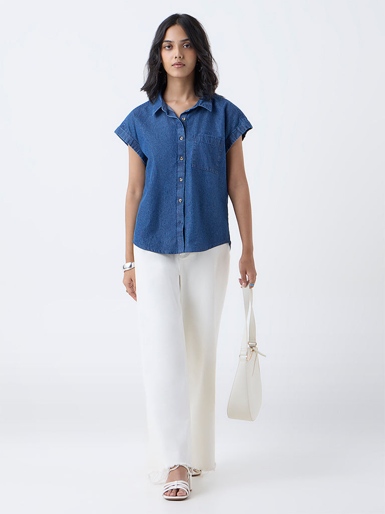 LOV Dark Blue Denim Shirt