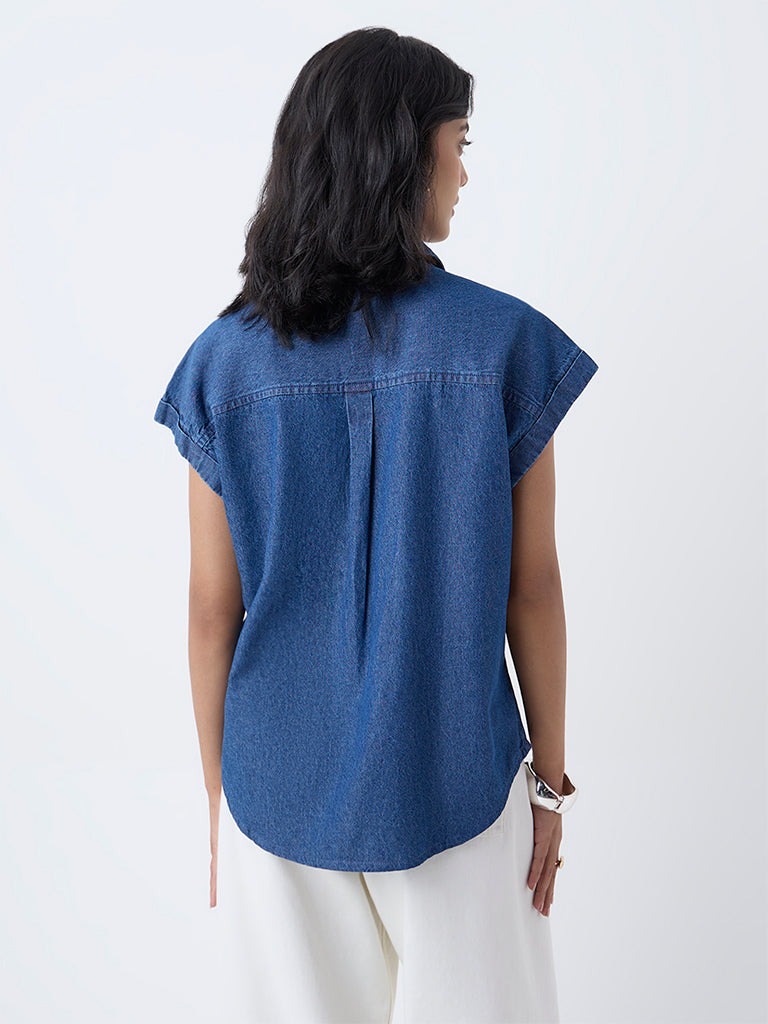 LOV Dark Blue Denim Shirt - Image 4