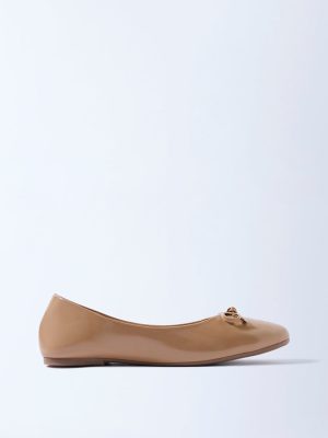 LUNA BLU Beige Bow-Detailed Ballerina