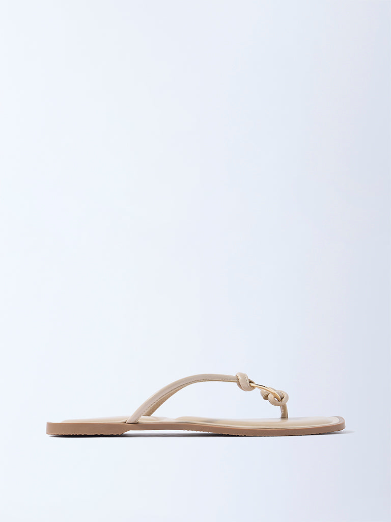 LUNA BLU Beige Ring-Detailed Slides - Exclusive - Image 2