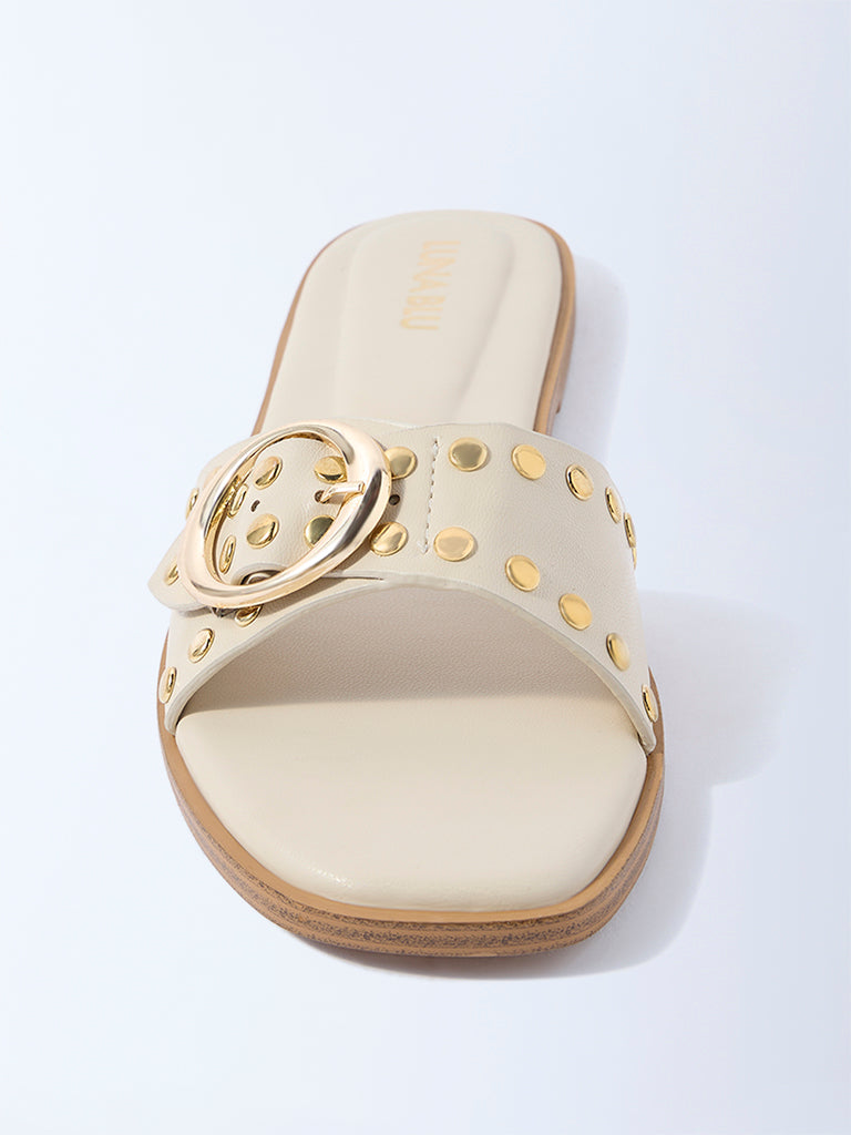 LUNA BLU Ivory Stud-Detailed Slides - Exclusive - Image 3