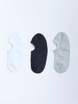 WES Lounge Black Cotton-Blend Socks - Pack of 3
