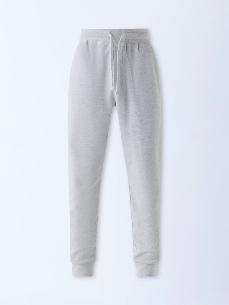 WES Lounge Grey Relaxed-Fit Mid-Rise Cotton-Blend Joggers - Image 6