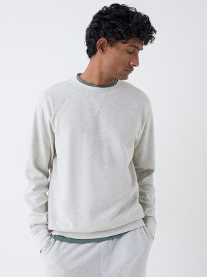 WES Lounge Grey Relaxed-Fit Cotton-Blend Sweatshirt
