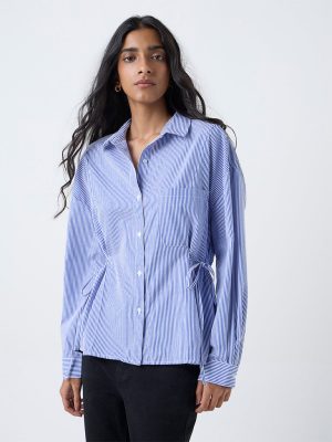 Nuon Blue Striped Shirt