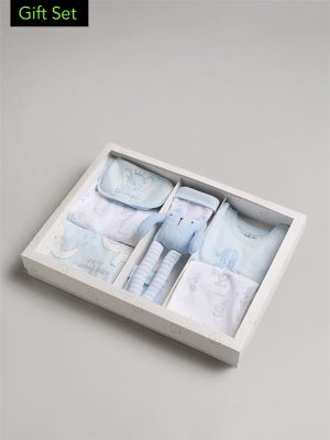 HOP Baby Blue Cotton Gift Set (Pack of 8)